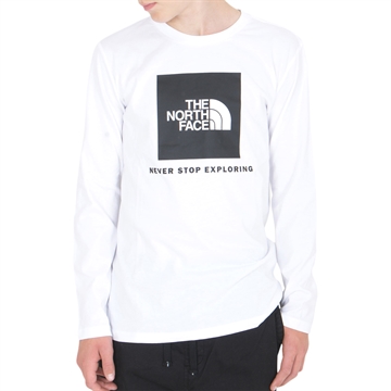 The North Face New LS Box Logo Tee White
